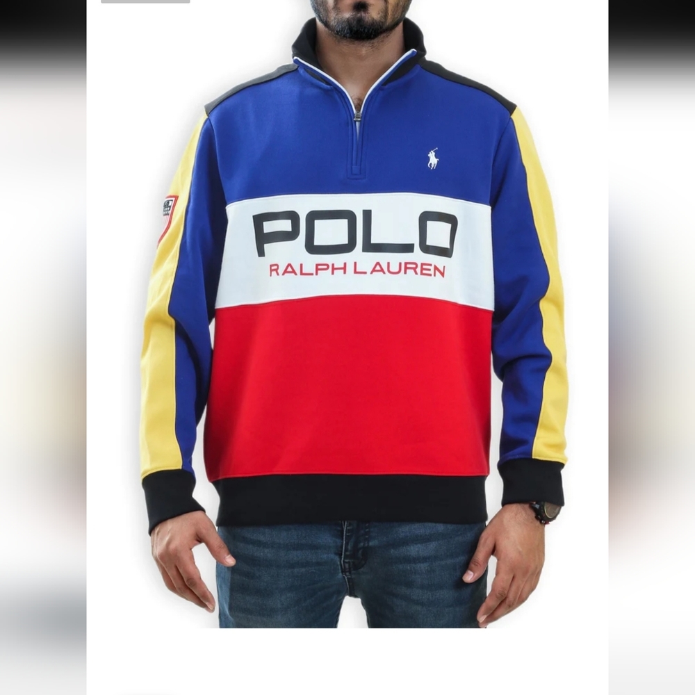 Polo Ralph Lauren  Colorblock Spellout  Cotton Polo Mens Size Large